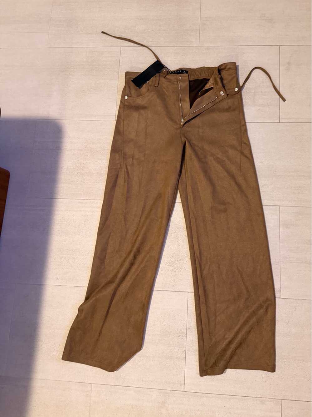 Lioness Straight-Leg Wide Pants in Brown